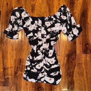 Black Floral Mini Dress